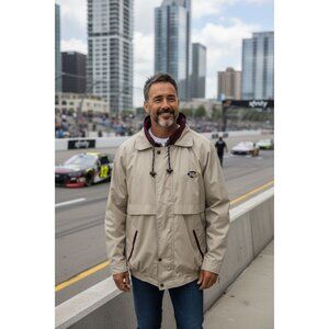 Winner Mate Lined Windbreaker BG Embroidered Logo Jacket Men Large Khaki